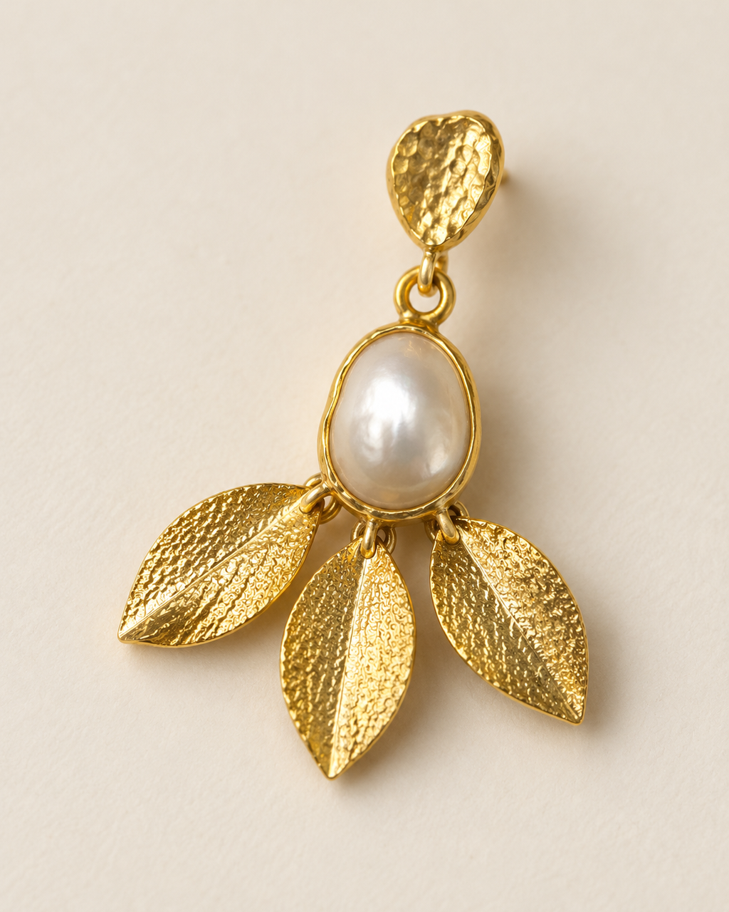 Pearl Leaf Charm