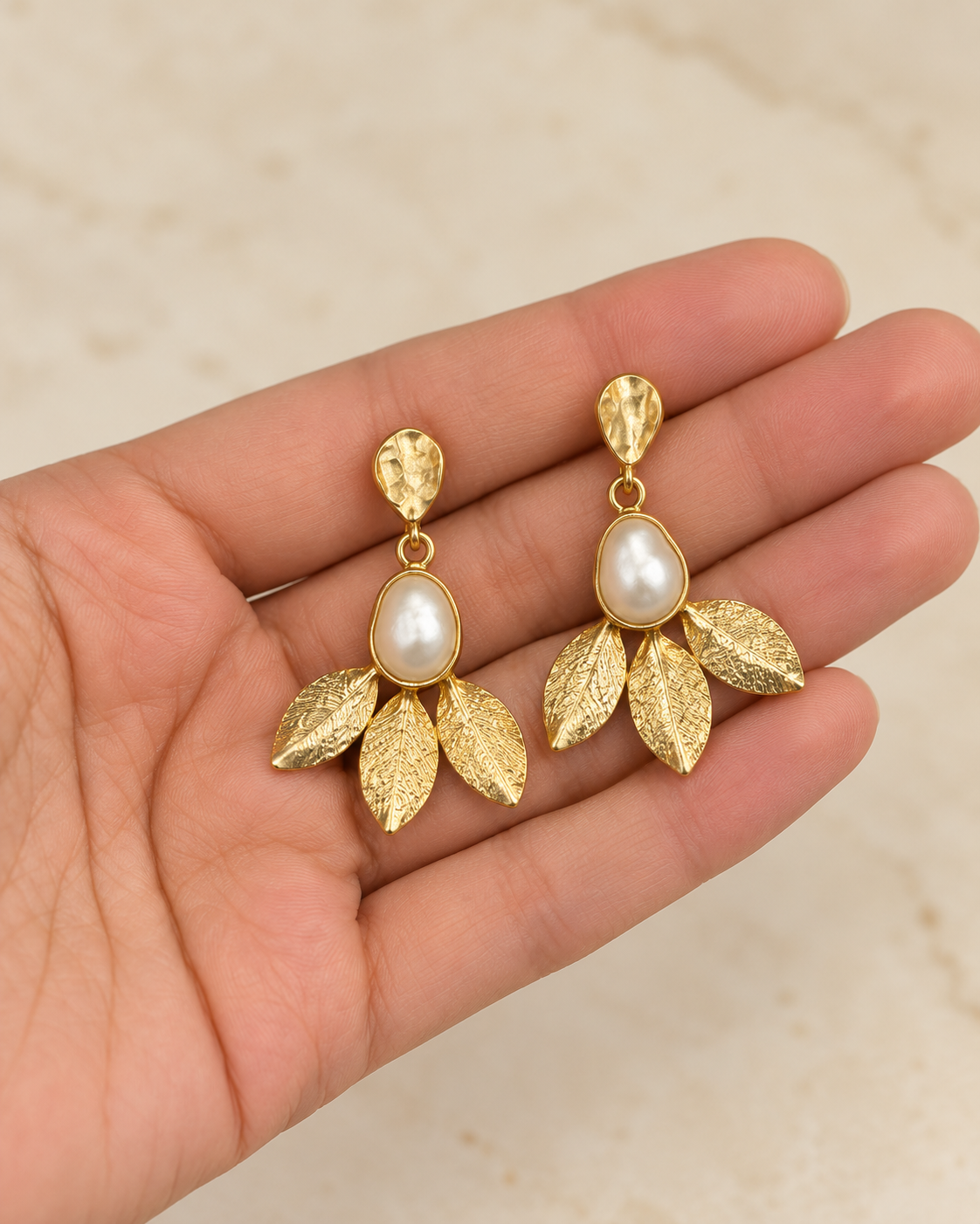 Pearl Leaf Charm