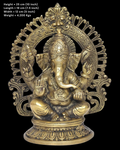Maha Ganesha Brass Idol with Prabhavali