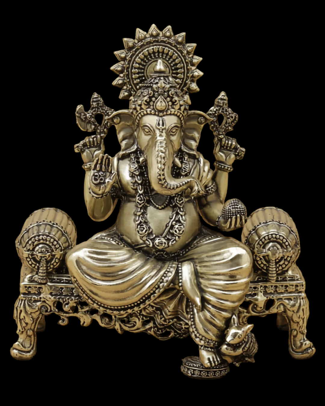 Simhasana Vinayaka Brass Idol