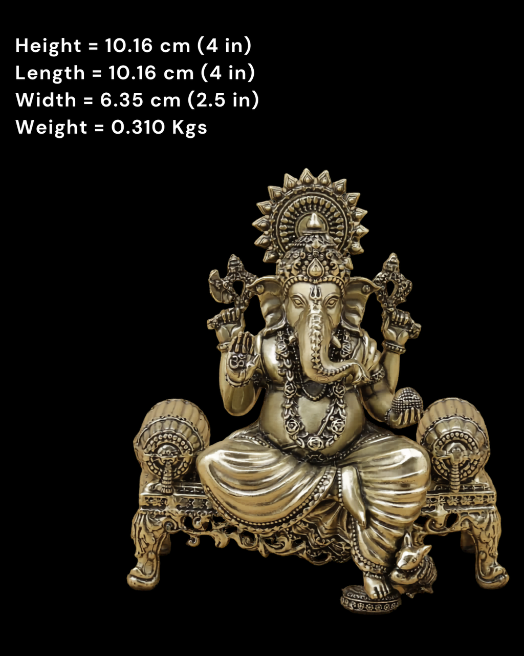 Simhasana Vinayaka Brass Idol