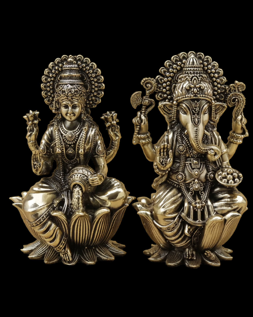 Lakshmi Ganesha Brass Idol Set