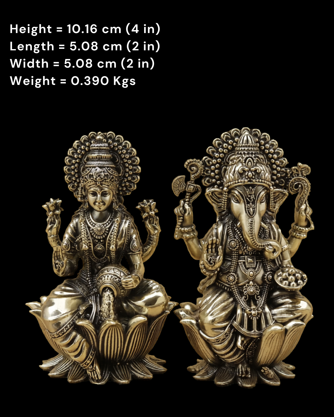 Lakshmi Ganesha Brass Idol Set