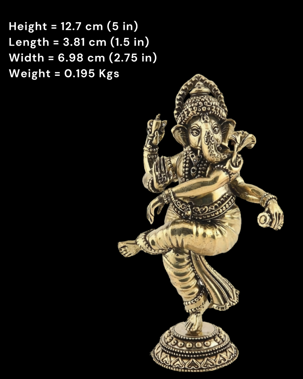 Nataraja Ganesha Brass Idol