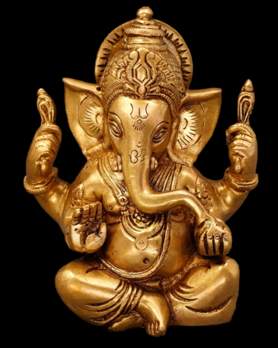 Chaturbhuj Ganesha Brass Idol