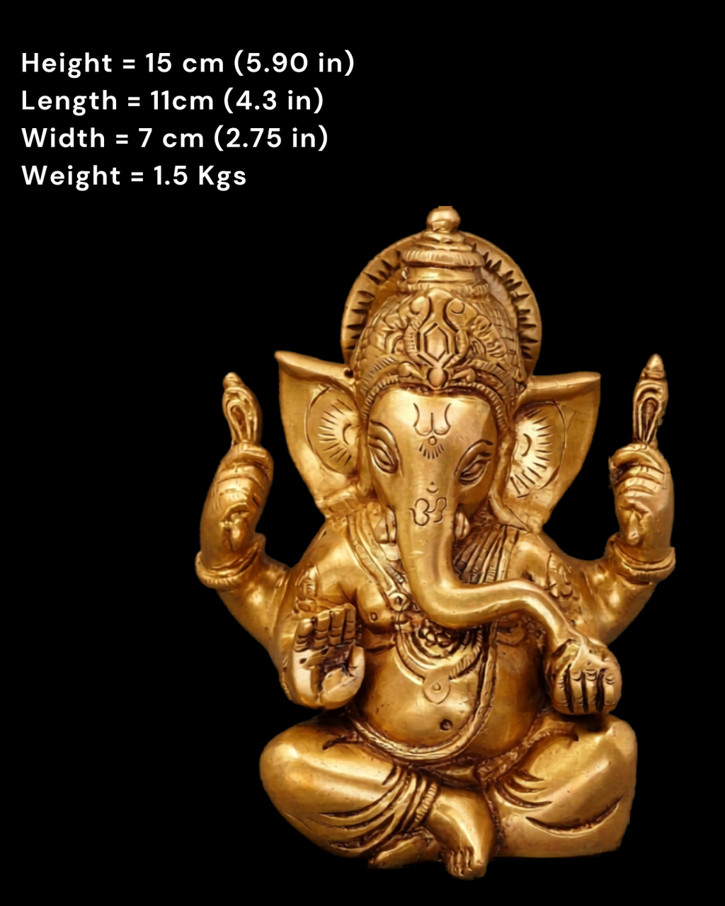 Chaturbhuj Ganesha Brass Idol
