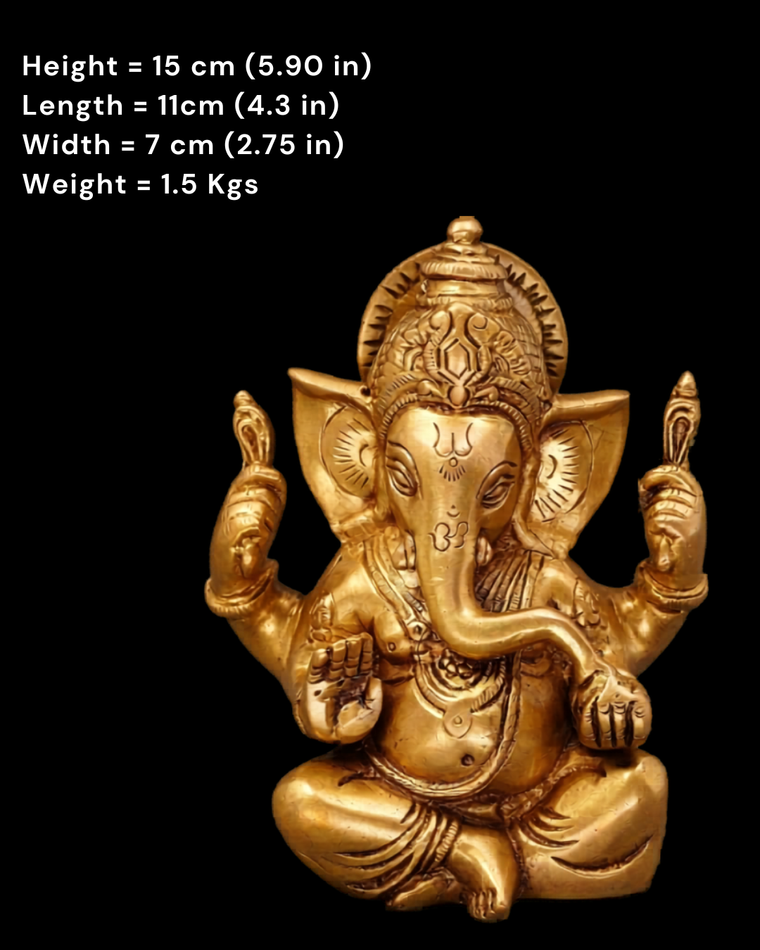 Chaturbhuj Ganesha Brass Idol