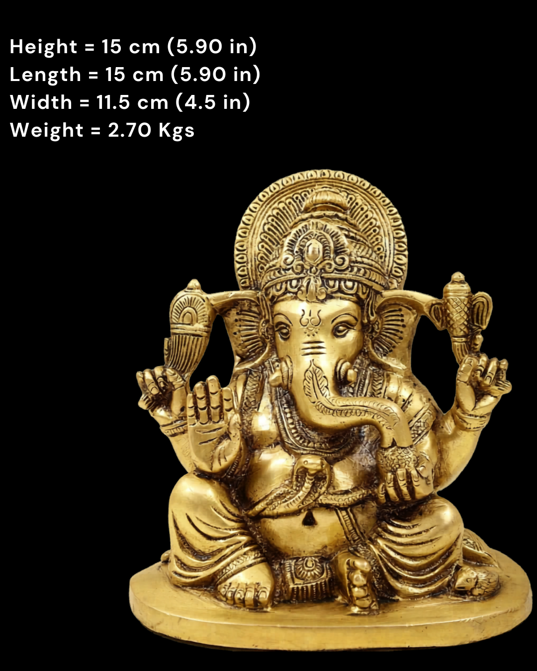 Mangalmurti Ganesha Brass Idol