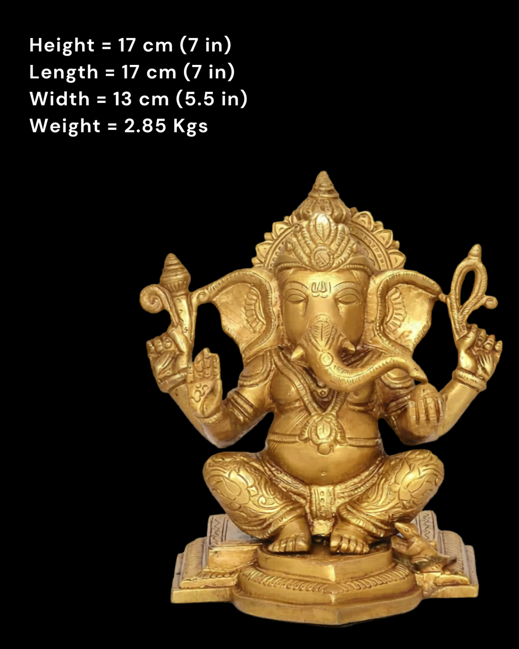 Riddhi Siddhi Ganesha Brass Idol