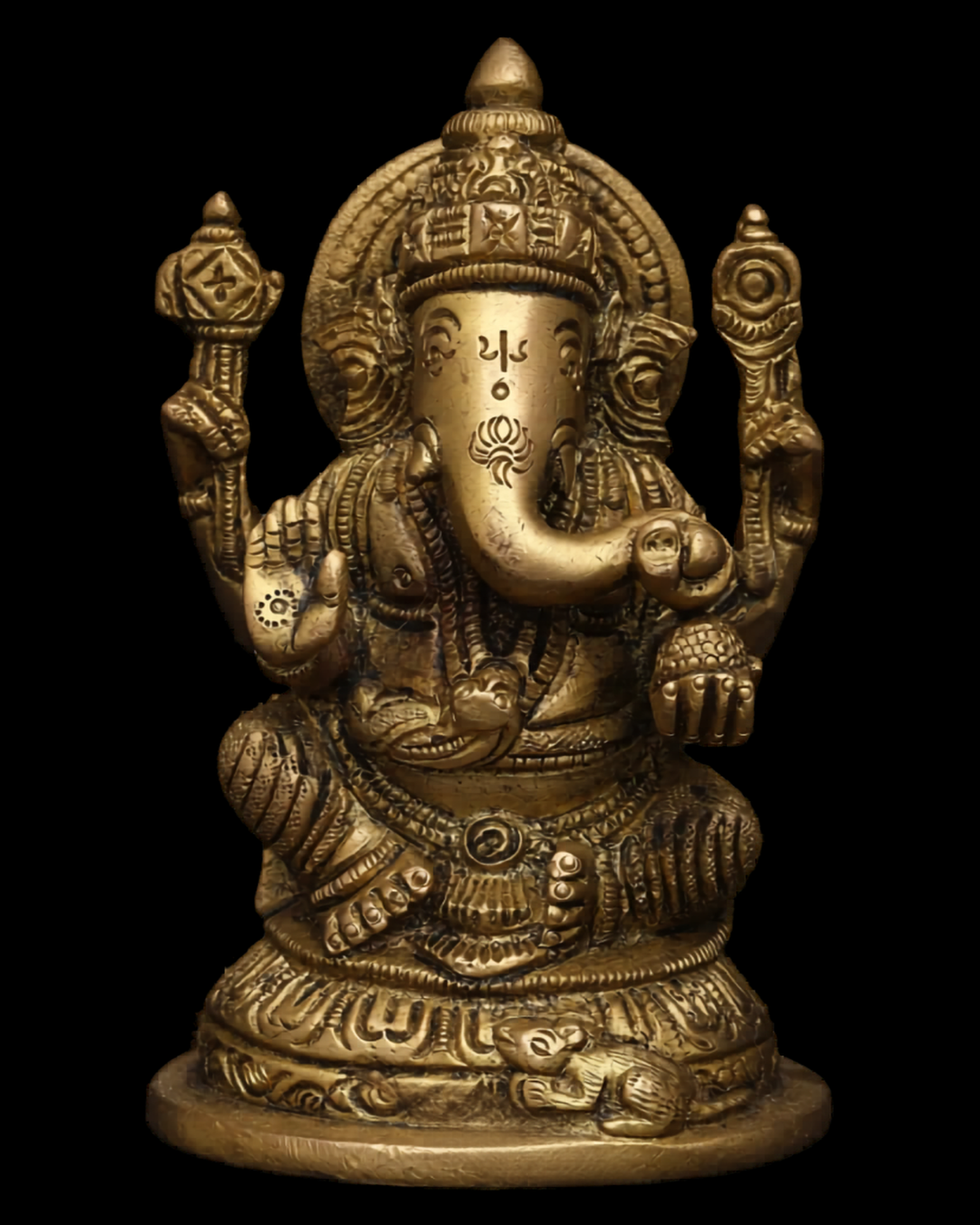 Kamal Asana Ganesha Brass Idol