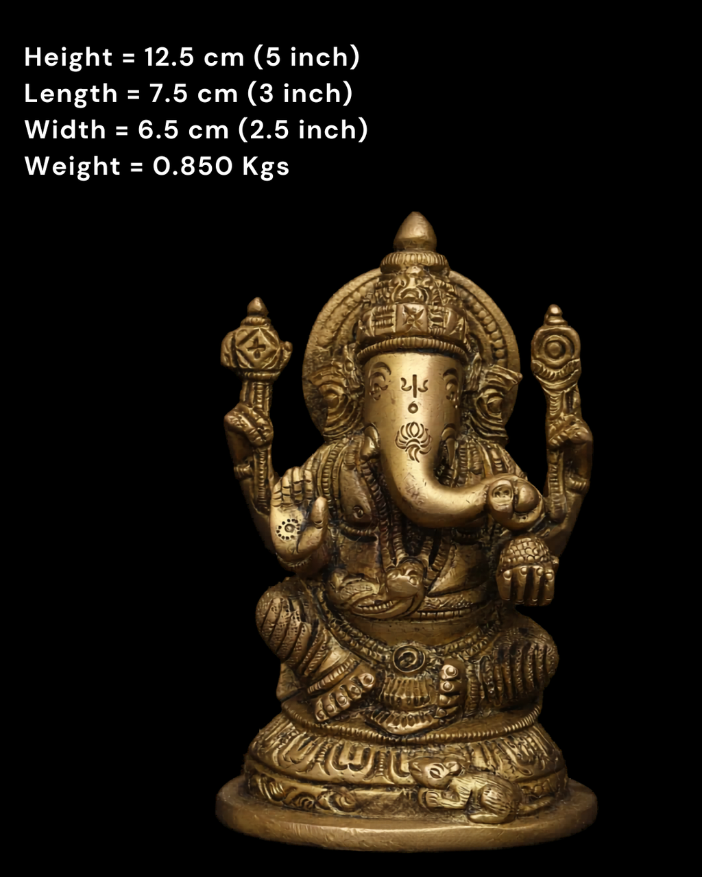 Kamal Asana Ganesha Brass Idol
