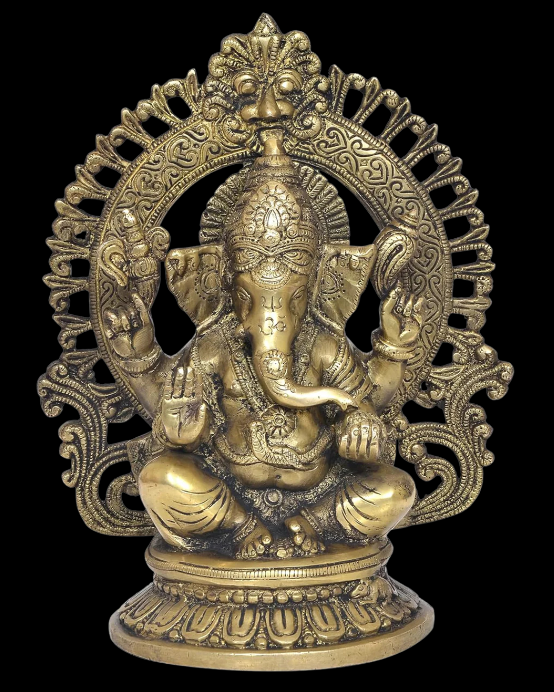 Maha Ganesha Brass Idol with Prabhavali