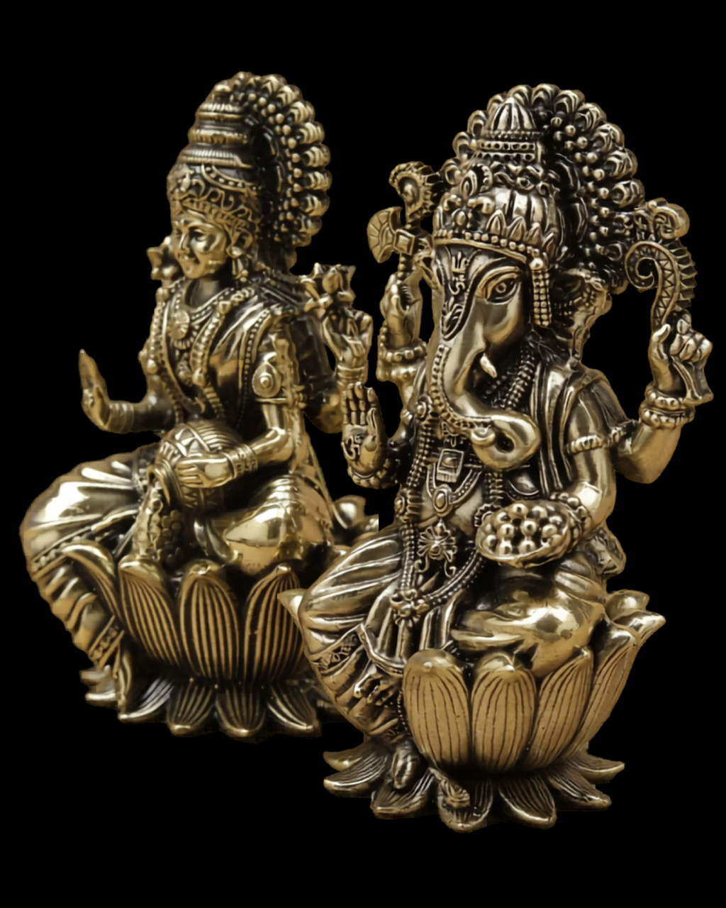 Lakshmi Ganesha Brass Idol Set