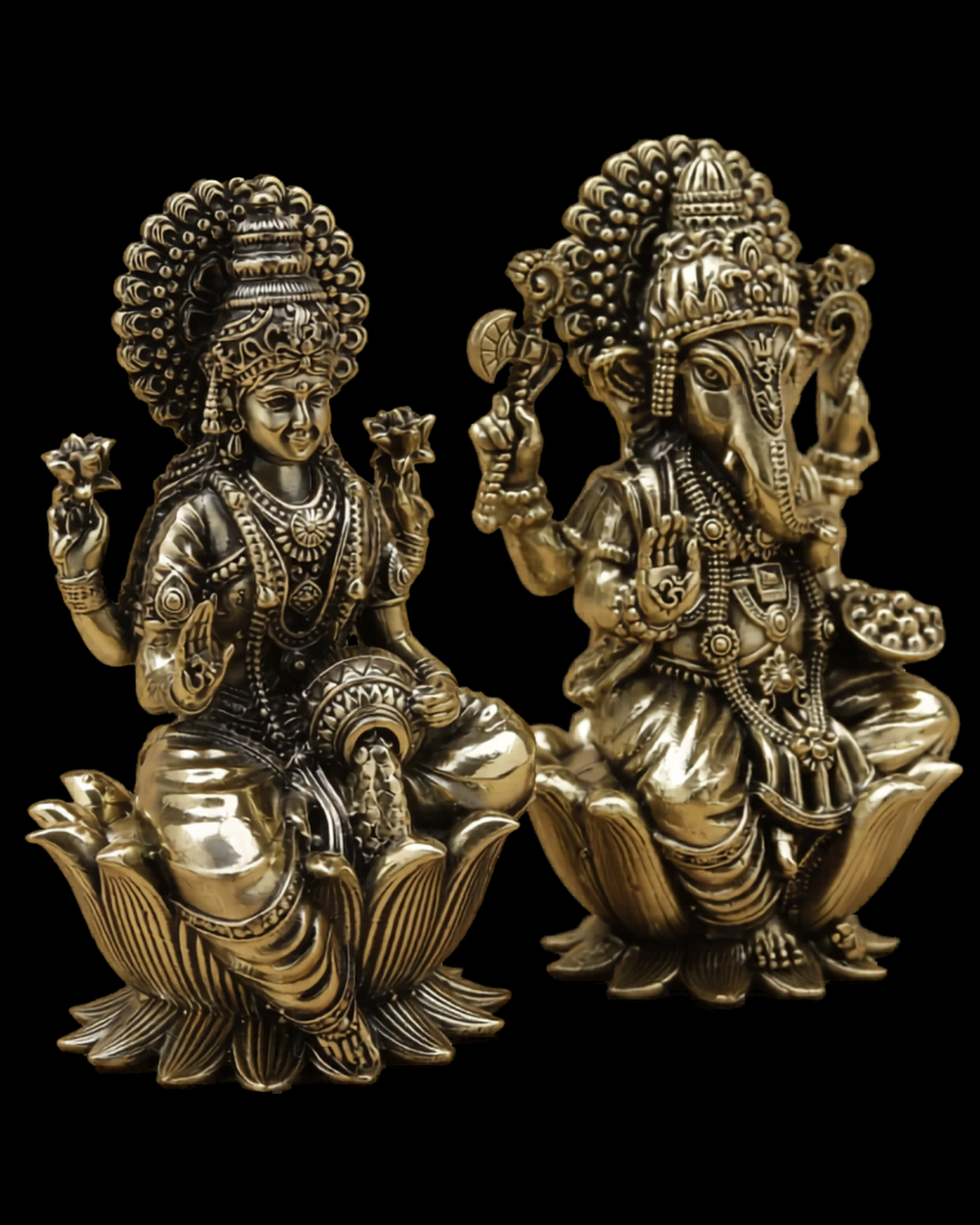 Lakshmi Ganesha Brass Idol Set