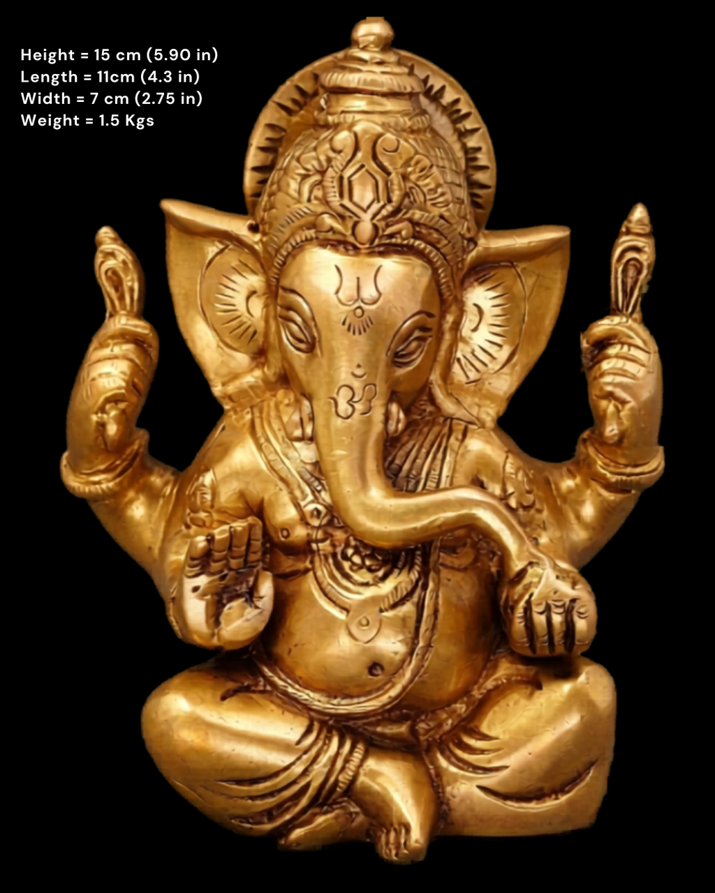 Chaturbhuj Ganesha Brass Idol