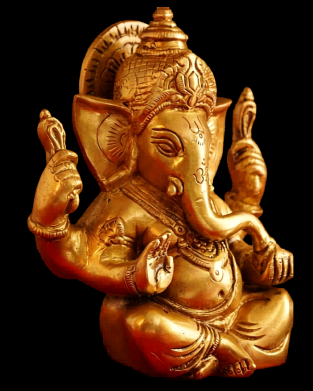 Chaturbhuj Ganesha Brass Idol