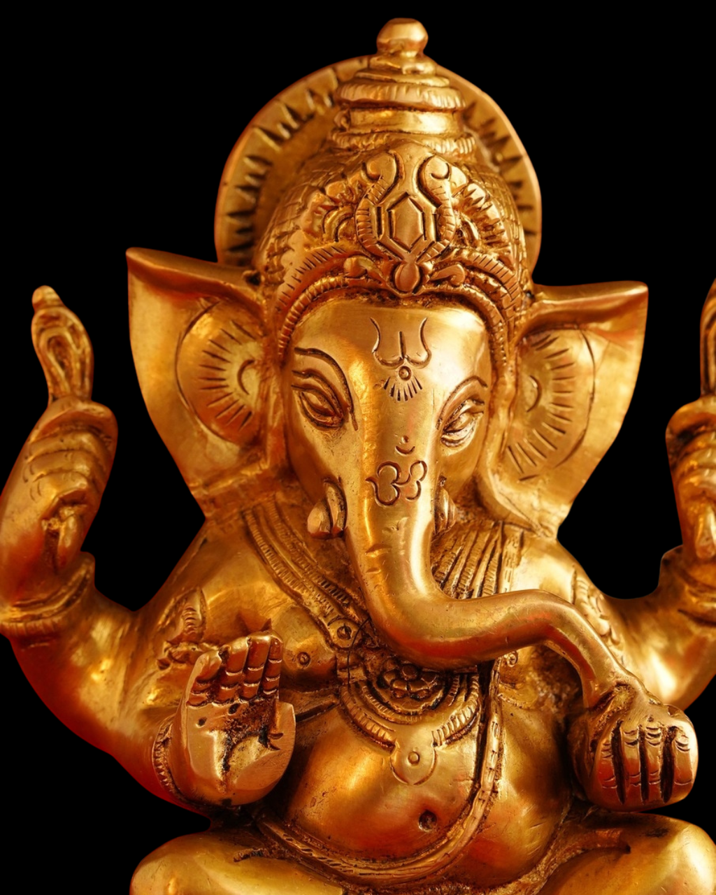Chaturbhuj Ganesha Brass Idol