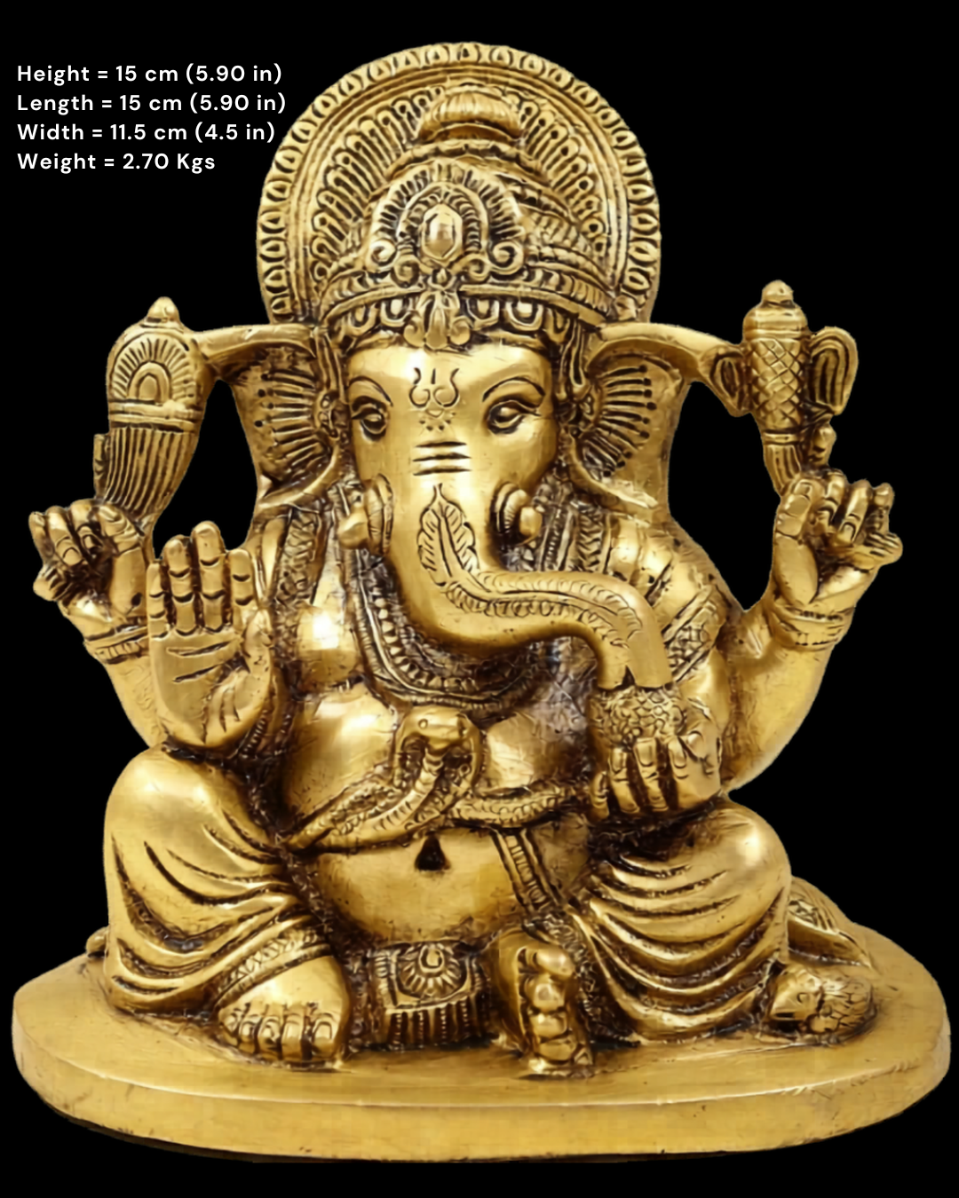 Mangalmurti Ganesha Brass Idol