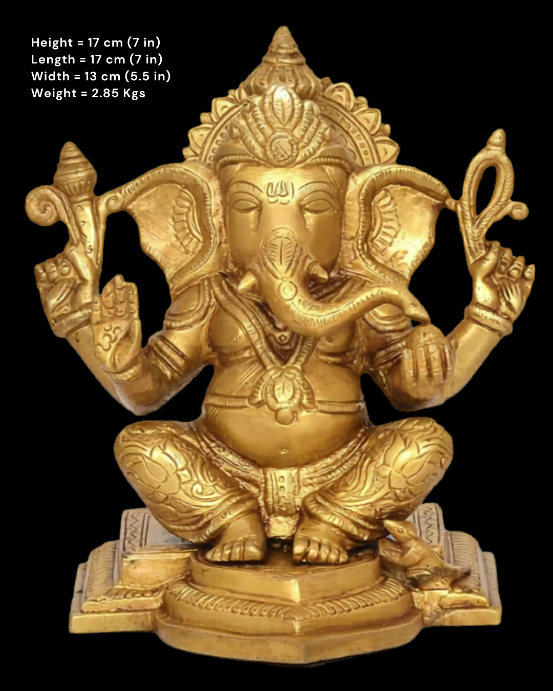 Riddhi Siddhi Ganesha Brass Idol