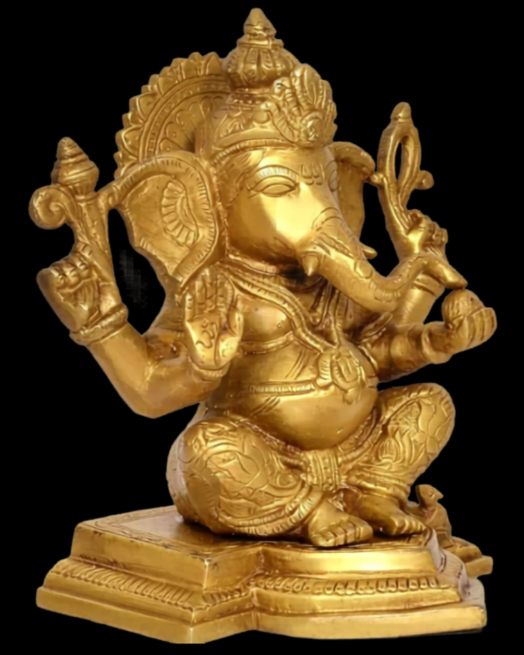 Riddhi Siddhi Ganesha Brass Idol