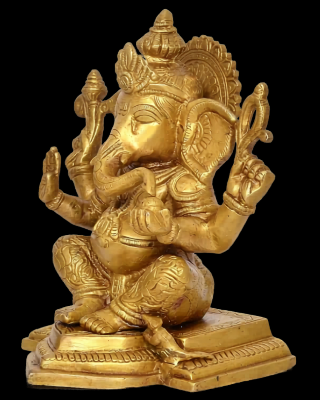 Riddhi Siddhi Ganesha Brass Idol