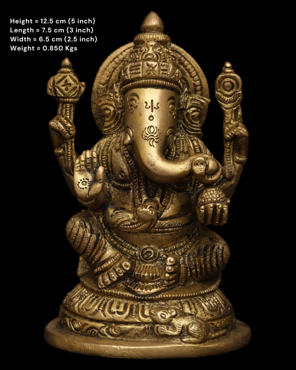 Kamal Asana Ganesha Brass Idol