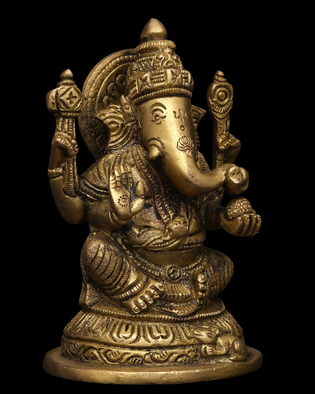 Kamal Asana Ganesha Brass Idol