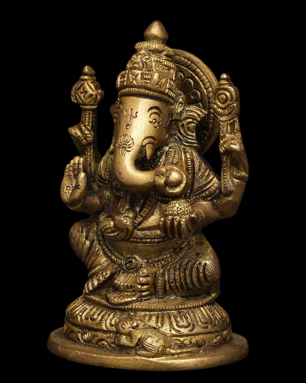 Kamal Asana Ganesha Brass Idol