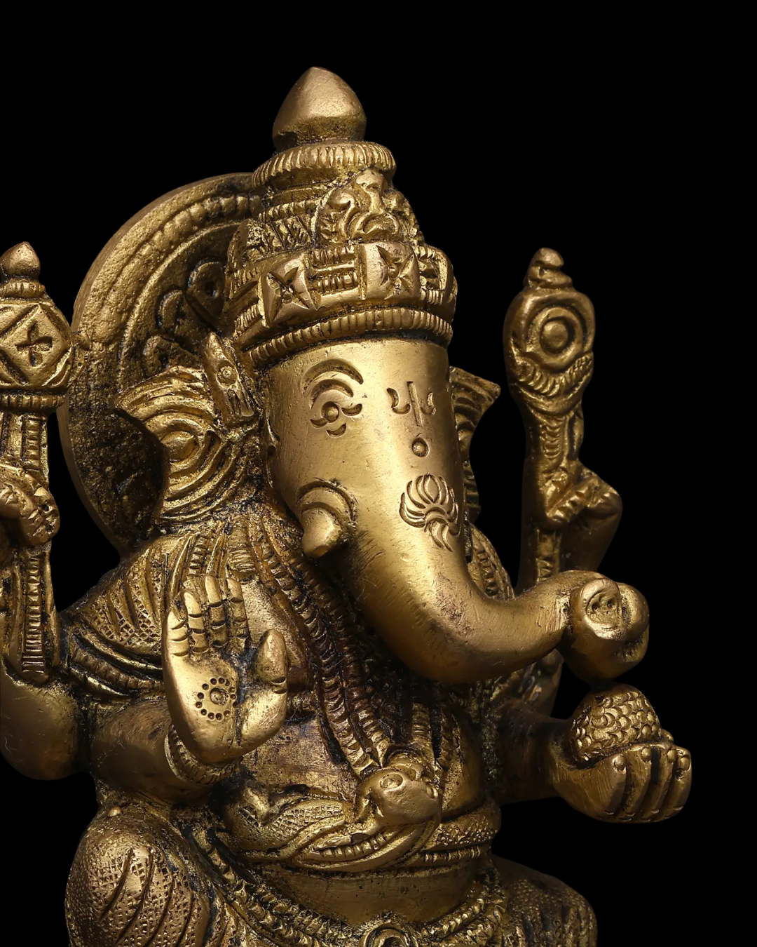 Kamal Asana Ganesha Brass Idol