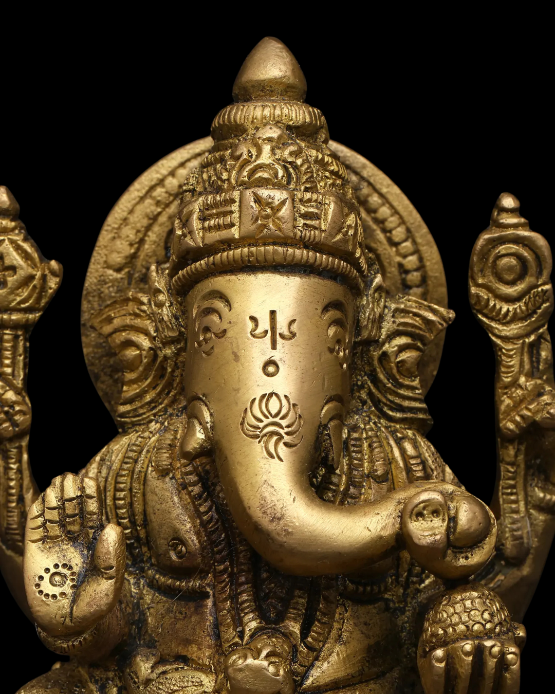 Kamal Asana Ganesha Brass Idol