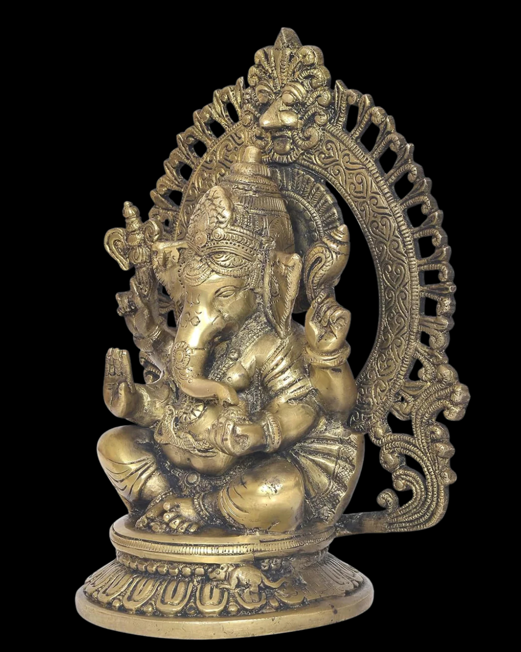 Maha Ganesha Brass Idol with Prabhavali