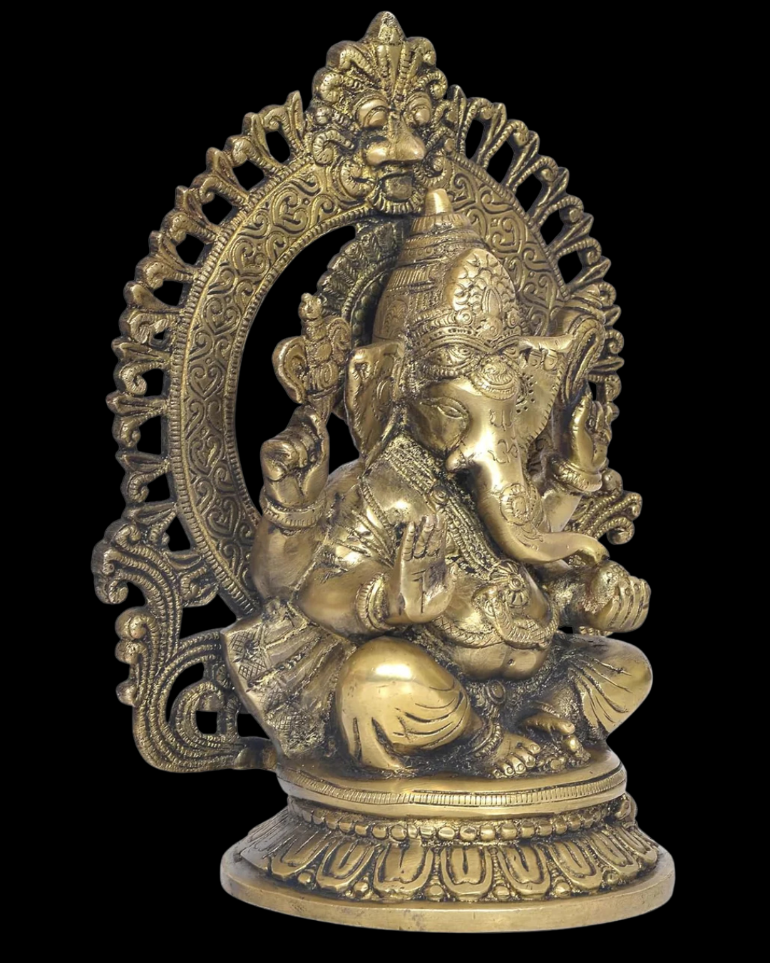 Maha Ganesha Brass Idol with Prabhavali