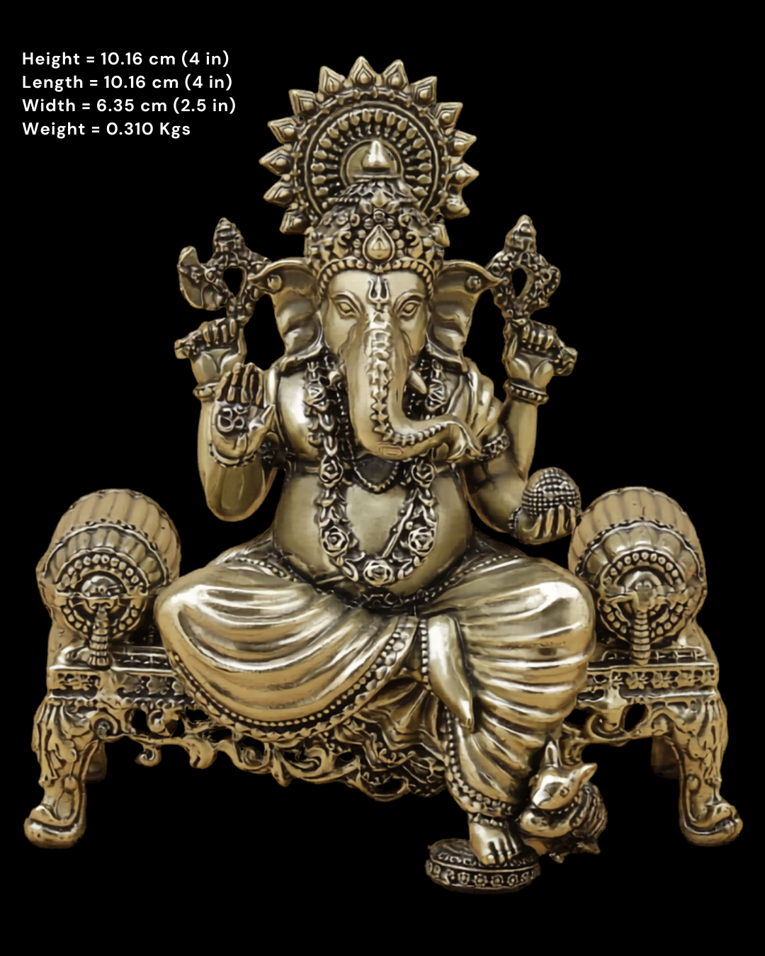 Simhasana Vinayaka Brass Idol