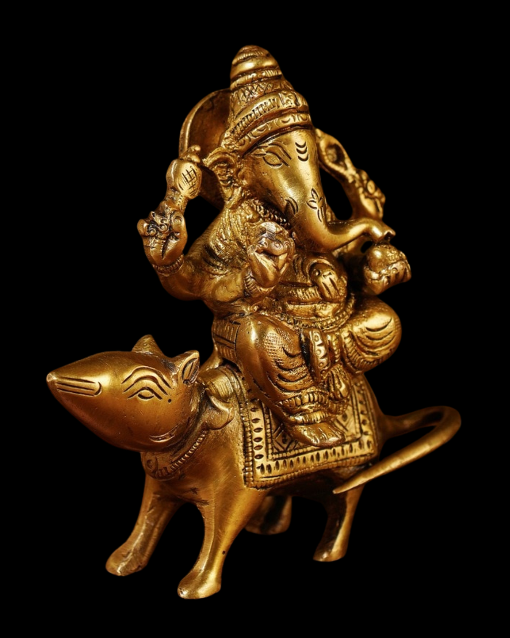 Mushika Vahana Ganesh Brass Idol