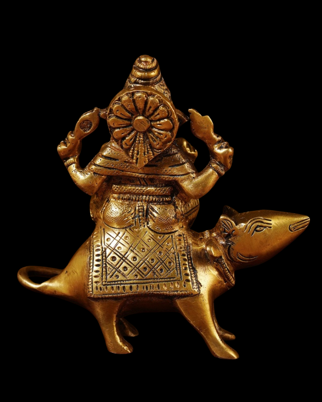 Mushika Vahana Ganesh Brass Idol