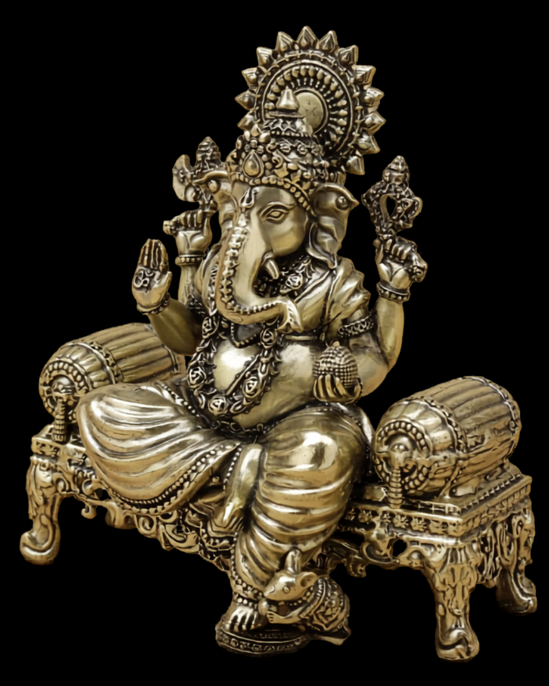 Simhasana Vinayaka Brass Idol