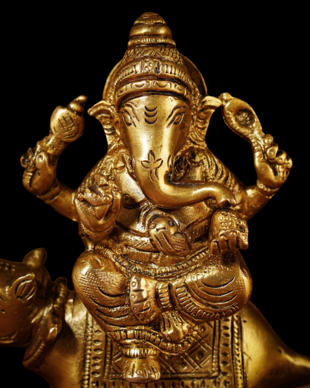 Mushika Vahana Ganesh Brass Idol