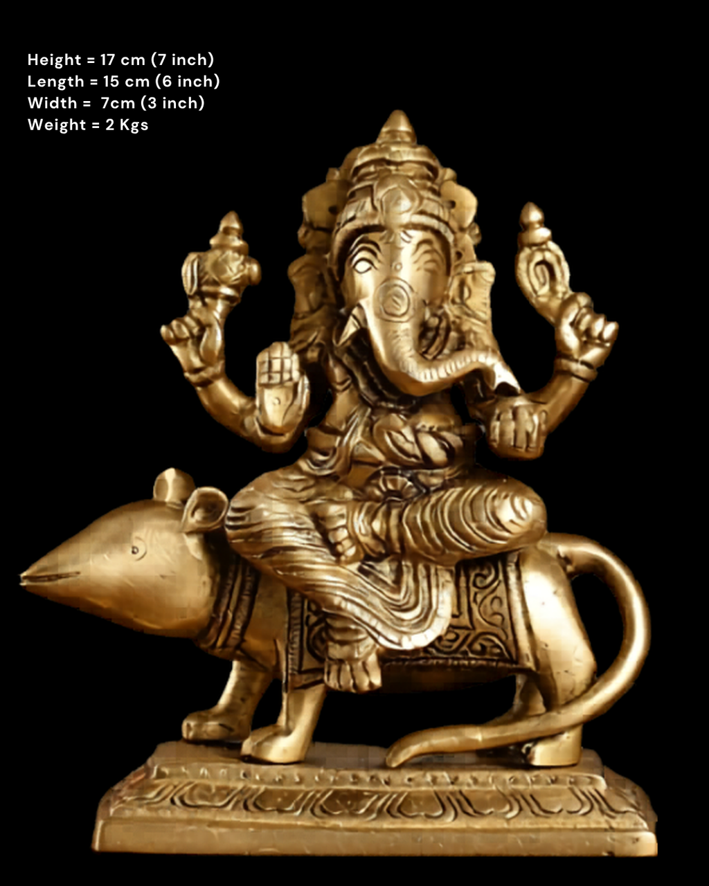 Mushika Vahana Ganesh Brass  Idol