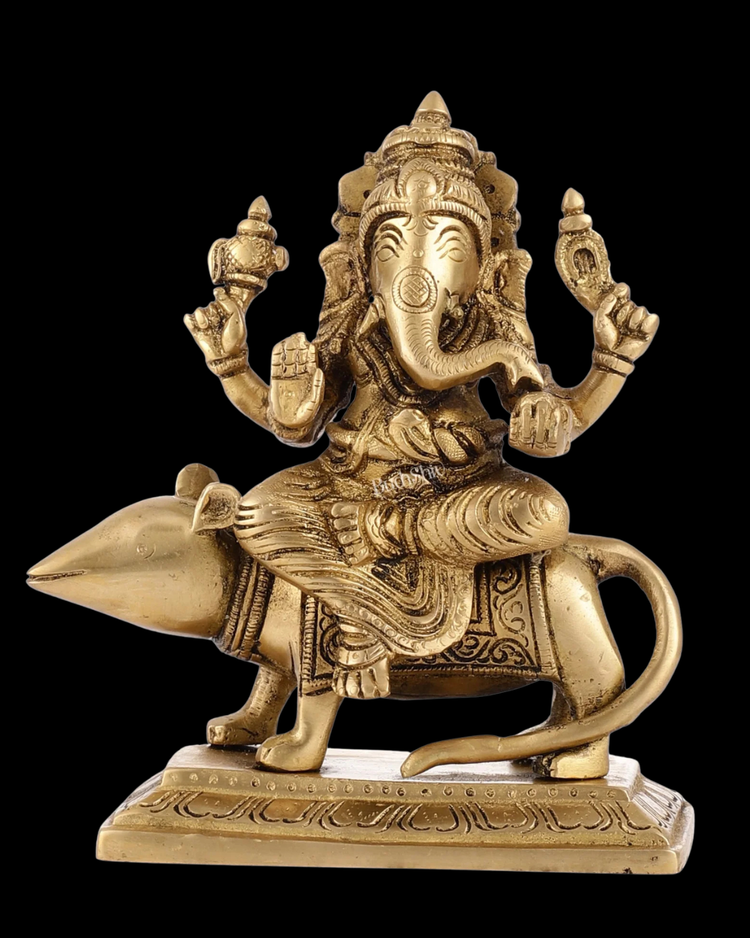 Mushika Vahana Ganesh Brass  Idol