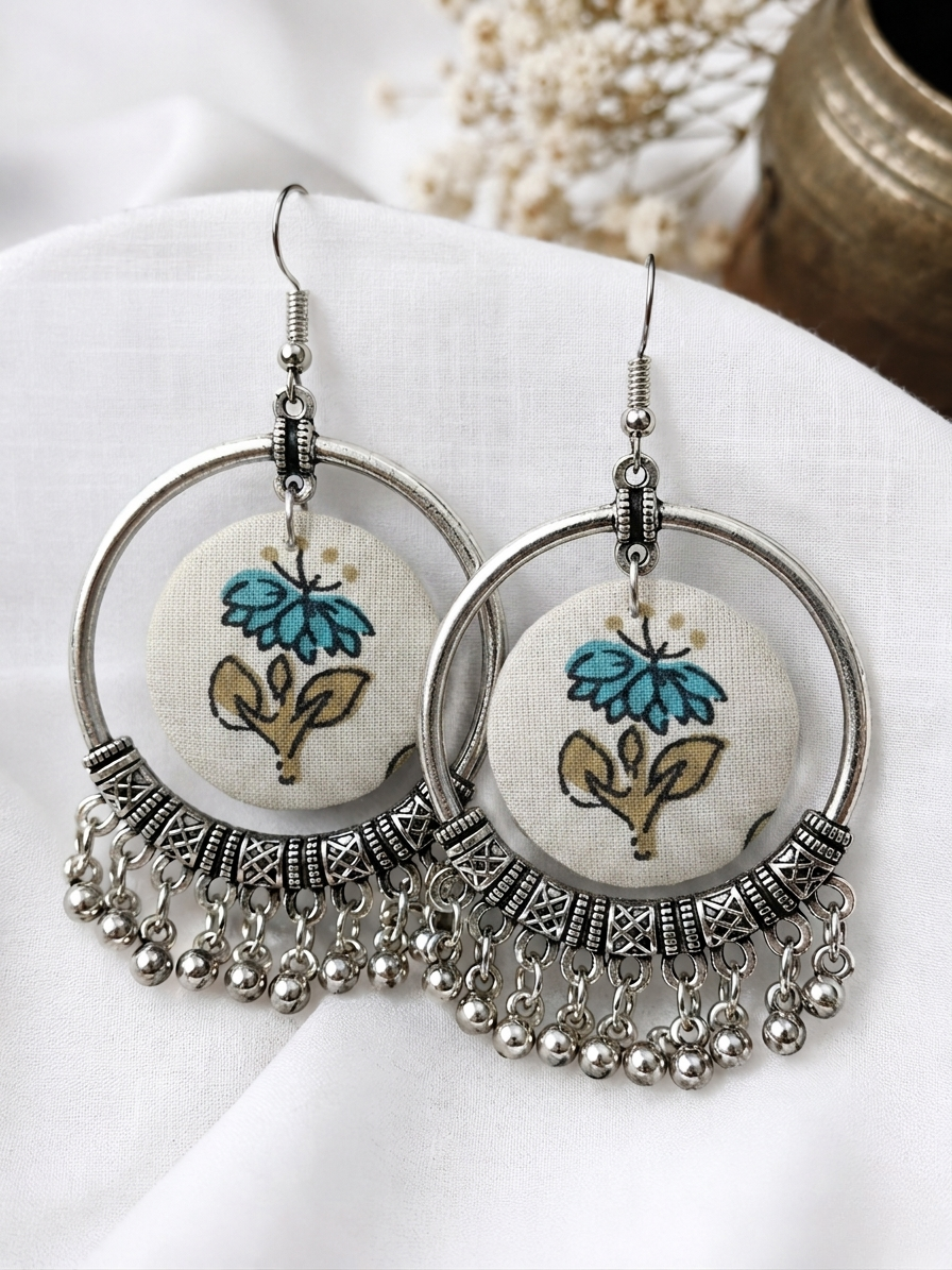 Ivory Floral Fabric Hoops