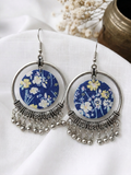 Blue Yellow Floral Fabric Hoops