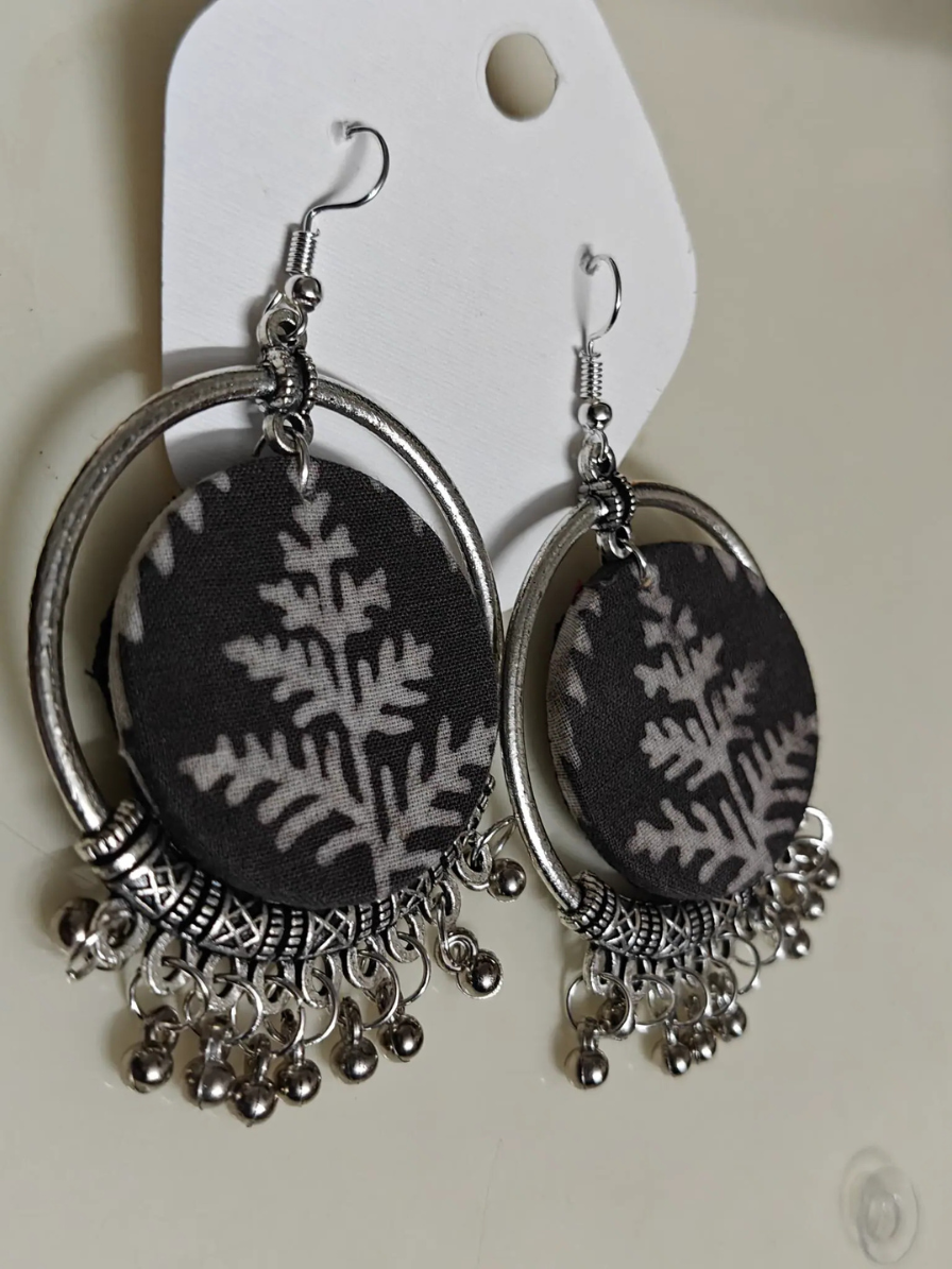Black Palm Fabric Hoops