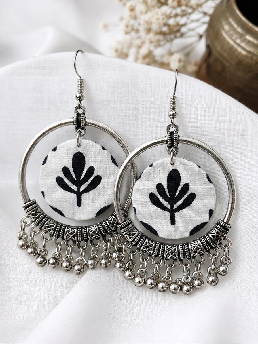White Palm Fabric Hoops