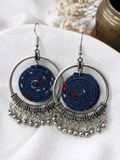 Indigo Mix Spiral Fabric Hoops