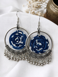 Cobalt Mix Spiral Fabric Hoops