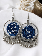 Cobalt Mix Spiral Fabric Hoops