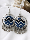 Indigo Zigzag Fabric Hoops