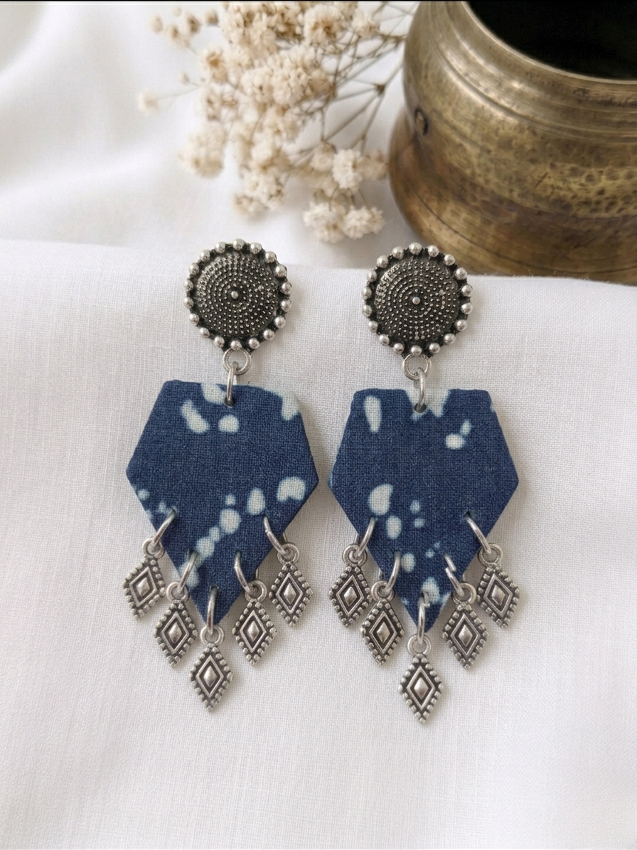 Indigo Splatter Pentagons
