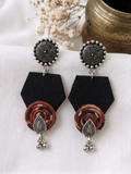 Black Spiral Drop Pentagons – Maroon