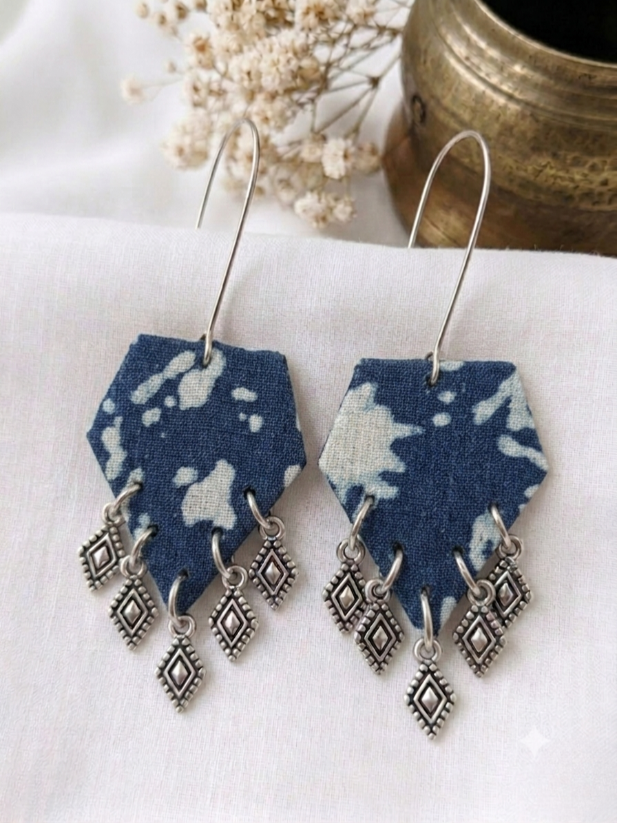 Indigo Splatter Pentagons – Wire